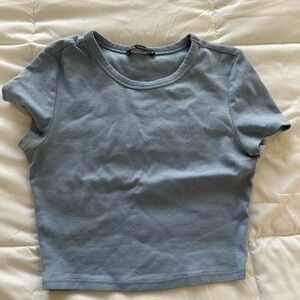 Zara Slate Blue Crop Top